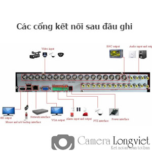 Các cổng kết nối phía sau đầu ghi Camera Samtech