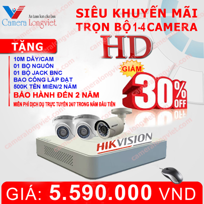 Bộ 03 Camera Turbo HD HIKVISION độ nét cao HD720P